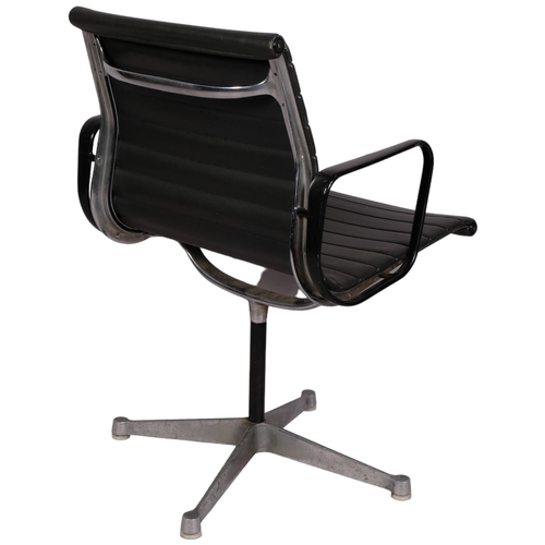 217 - Ray & Charles Eames, a Herman Miller EA108 office chair, black coated arms, makers stamp to base, de... 