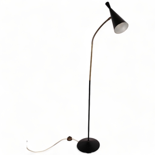 221 - G A Scott for MacLamp a late 1950s' floor lamp, with adjustable neck and black shade, height 155cm