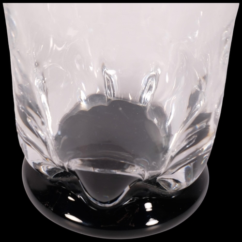 226 - Vicke Lindstrand (1904-1903) for Orrefors, a 1930s' clear and black glass ice bucket/vase, etched to... 