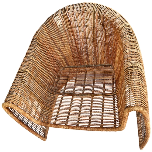 27 - A Lulu club chair by Kenneth Cobonpu, the abaca twine on steel framework, height 79cm, width 82cm