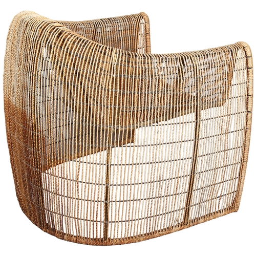 27 - A Lulu club chair by Kenneth Cobonpu, the abaca twine on steel framework, height 79cm, width 82cm