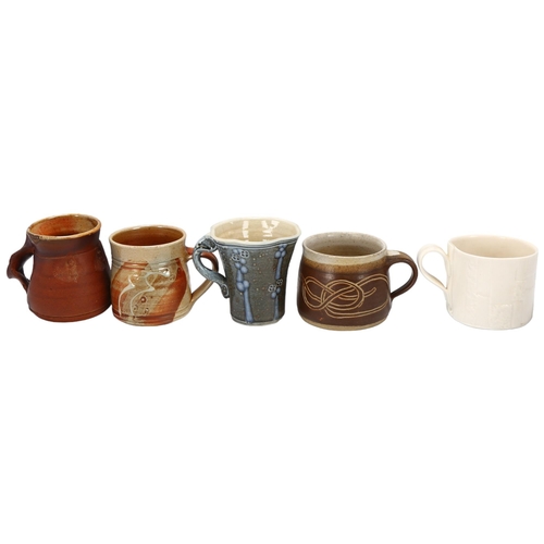 50 - A collection of 10 studio pottery mugs, including Walter Keeler, Nic Collins, Hilary Roberts, Richar... 