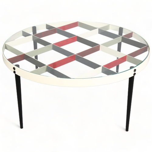 65 - Gio Ponti, Italy, a mid-century design Model D.555.1 coffee table in polychrome steel and glass, des... 