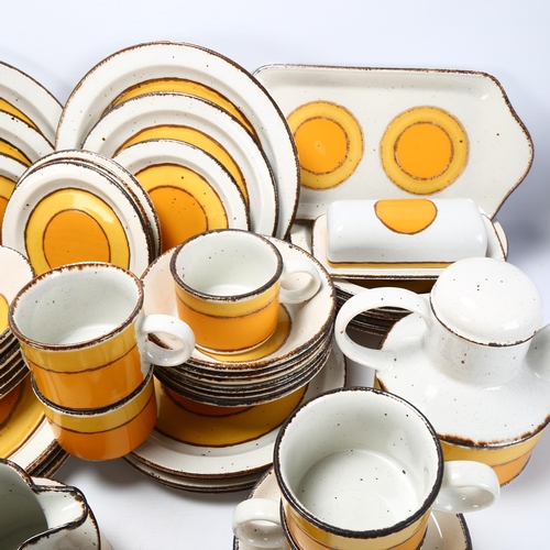 72 - Midwinter Stonehenge Sun Pattern, an extensive service, comprising plates, bowls, coffee set and ser... 