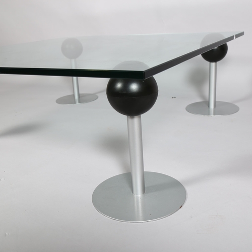 76 - Philippe Starck, a rare Pepper Young coffee table by Disform, France, 1978, height 32cm , 89cm Sq