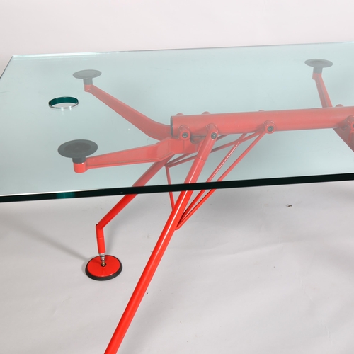 90 - Sir Norman Foster, a Nomos desk by Tecno, this example commissioned in red for a London Ferrari show... 