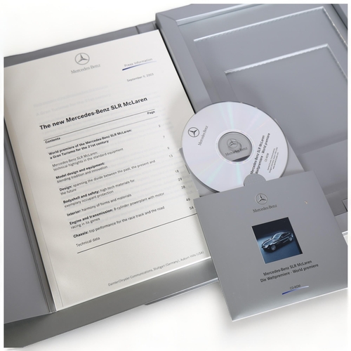 92 - MOTORING INTEREST - 2003 Mercedes-Benz SLR McLaren World Premiere Launch Press Kit from the Frankfur... 