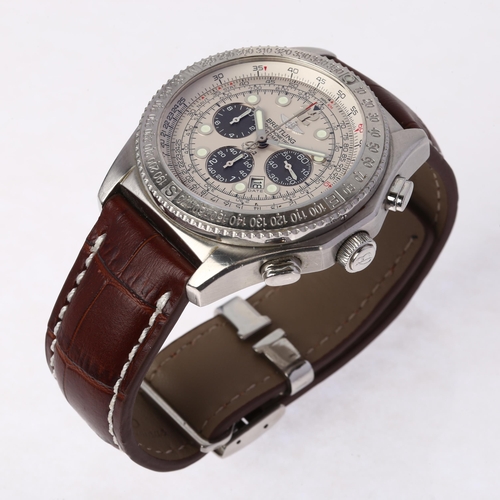 1007 - BREITLING - a stainless steel B-2 automatic chronograph calendar wristwatch, ref. A42362, silvered d... 