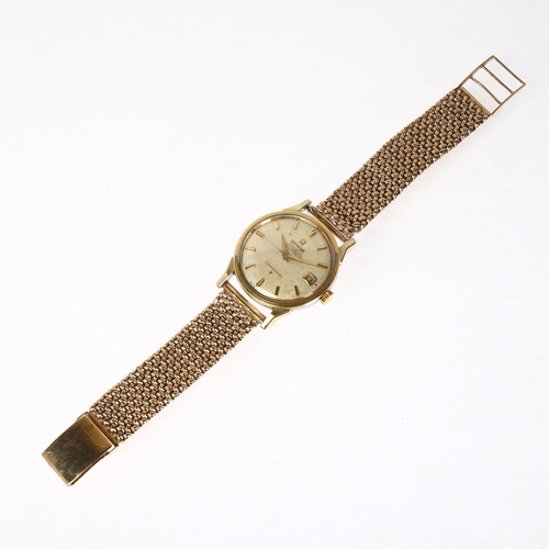 1016 - OMEGA - a gold plated stainless steel Constellation calendar automatic bracelet watch, ref. 168.005,... 