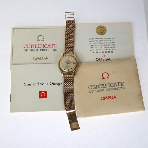 1016 - OMEGA - a gold plated stainless steel Constellation calendar automatic bracelet watch, ref. 168.005,... 