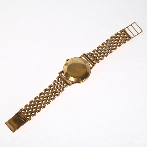1017 - OMEGA - a 9ct gold automatic calendar bracelet watch, ref. 162.5002, circa 1963, silvered dial with ... 