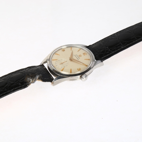 1018 - OMEGA - a stainless steel Seamaster mechanical wristwatch, ref. 2937-2, circa 1956, silvered dial wi... 