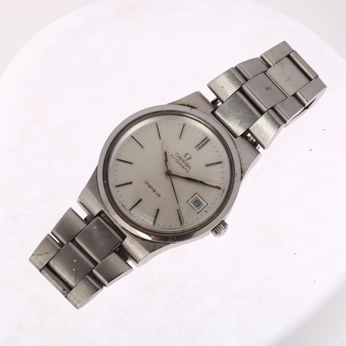 1019 - OMEGA - a stainless steel Geneve automatic calendar bracelet watch, ref. 166.0173, circa 1972, silve... 