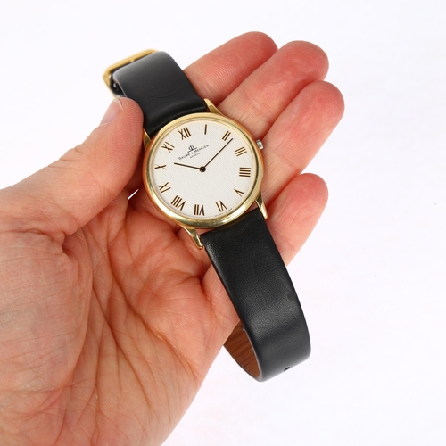 1025 - BAUME & MERCIER - a Swiss 18ct gold Classima quartz wristwatch, ref. MV045078, textured white dial w... 