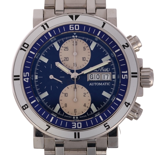 1027 - PAUL PICOT - a stainless steel Yachtman Chrono automatic calendar chronograph bracelet watch, ref. 0... 