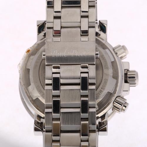 1027 - PAUL PICOT - a stainless steel Yachtman Chrono automatic calendar chronograph bracelet watch, ref. 0... 