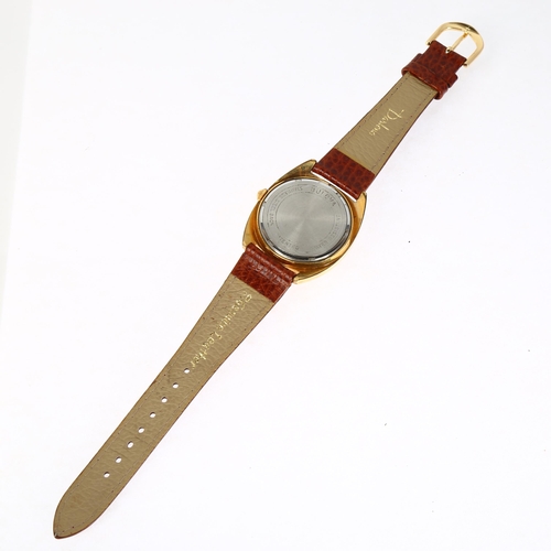 1038 - BULOVA - a gold plated stainless steel Accutron quartz wristwatch, ref. 7303-3, champagne dial with ... 