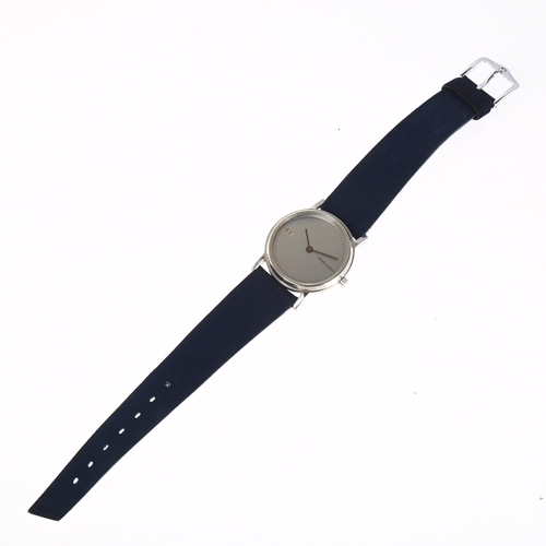 1046 - GEORG JENSEN - a mid-size Danish stainless steel quartz wristwatch, ref. 344, designed by Jorgen Mol... 