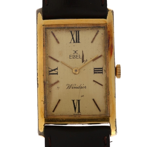 1050 - EBEL - a gold plated stainless steel Windsor mechanical wristwatch, ref. 1790, circa 1960s, champagn... 