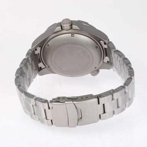 1057 - RGMT - a stainless steel Blue Demolition Diver's automatic calendar bracelet watch, ref. RG-8014-33,... 