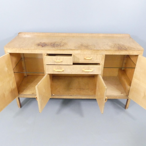 2017 - A 1930s Heals Art Deco sideboard in bleached walnut. 168x98x58cm.