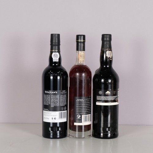 2328 - 3 bottles of Port wine - Grahams LBV 2005 75cl, Dows Trademark 75cl, Warres Optima Tawny 50cl