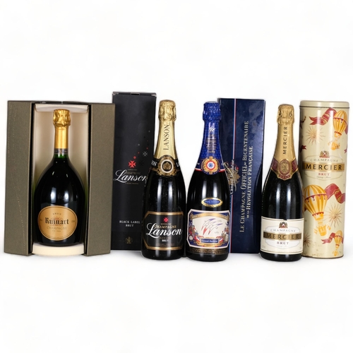 2299 - 4 bottles of boxed Champagne. Canard Duchene Cuvee Speciale 1789-1989. Lanson Black Label Brut. Merc... 