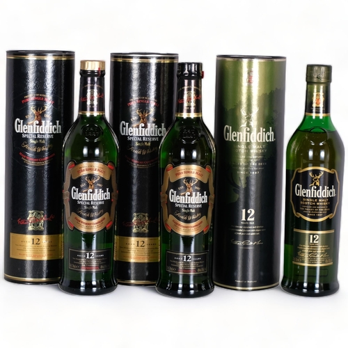 2312 - Glenfiddich 12 Years Old, Single Malt Scotch Whisky, 2 Special Reserve, all 70cl 40%, 3 bottles all ... 