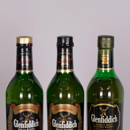 2312 - Glenfiddich 12 Years Old, Single Malt Scotch Whisky, 2 Special Reserve, all 70cl 40%, 3 bottles all ... 