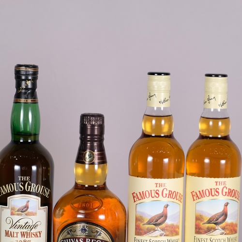 2316 - Famous Grouse Vintage 1987 Malt Whisky, 2 x Famous Grouse blended whisky, Chivas Regal 12 Years Old ... 