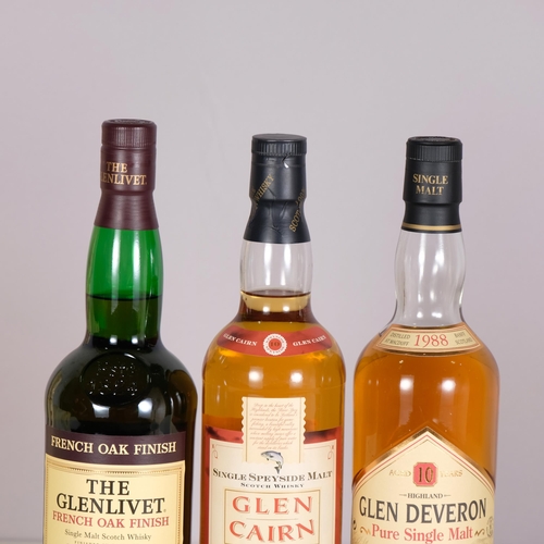 2318 - The Glenlivet 12 Years Old French Oak Finnish Single Malt Whisky. Glen Deveron 10 Years Old Pure Sin... 