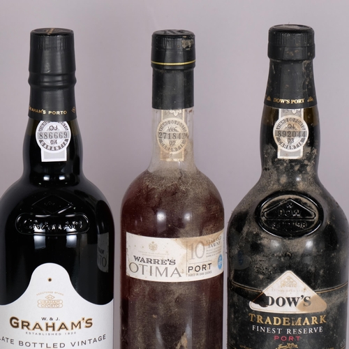 2328 - 3 bottles of Port wine - Grahams LBV 2005 75cl, Dows Trademark 75cl, Warres Optima Tawny 50cl