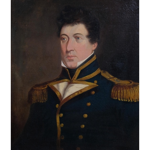 304 - Portrait of Captain Herbert Brace Powell (Royal Navy), early to mid-19th century oil on canvas, unsi... 