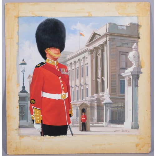 321 - John Berry (1920 - 2009), Grenadier Guard, original gouache illustration, image 30cm x 30cm, unframe... 