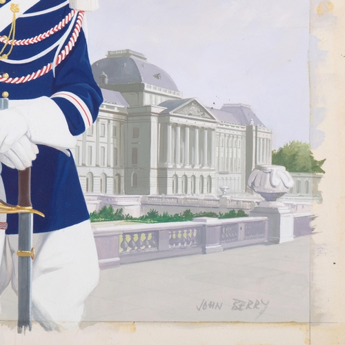 322 - John Berry (1920 - 2009), Royal Guard, original gouache illustration, image 30cm x 30cm, unframed