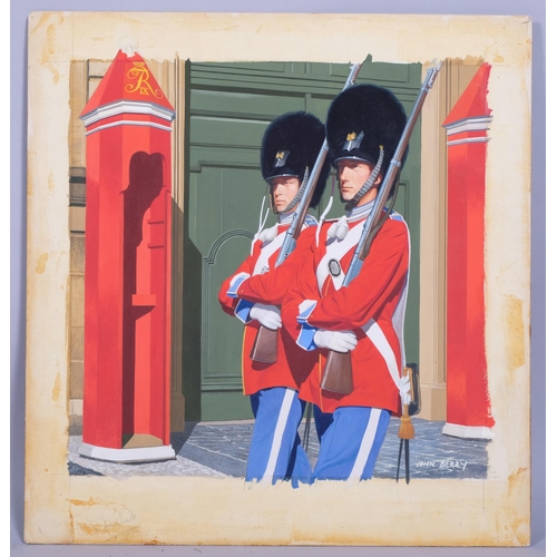 326 - John Berry (1920 - 2009), Hussars, original gouache illustration, image 30cm x 30cm, unframed