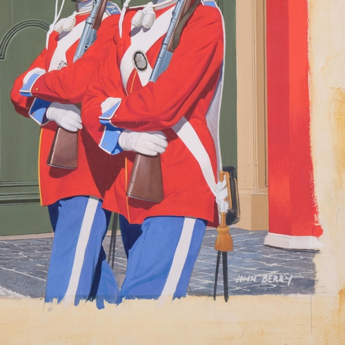 326 - John Berry (1920 - 2009), Hussars, original gouache illustration, image 30cm x 30cm, unframed