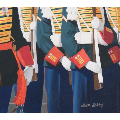 327 - John Berry (1920 - 2009), Royal Guards, original gouache illustration, image 30cm x 30cm, unframed