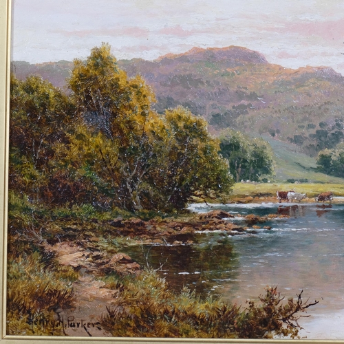 334 - Henry H Parker (1858 - 1930), Highland loch, oil on canvas, signed, 30cm x 45cm, framed