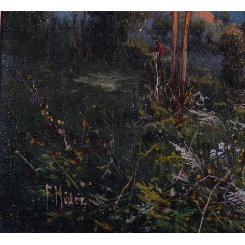 338 - Frank Hider (1861 - 1933), Shades Of Evening, oil on canvas, signed, 30cm x 51cm, framed