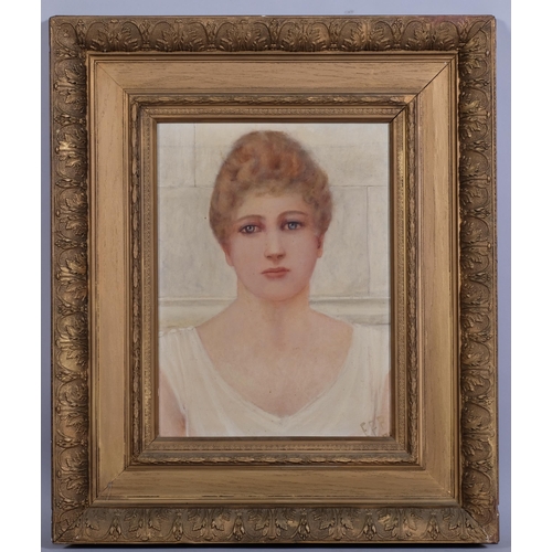 361 - **DESCRIPTION CHANGE** *Attributed to* F P Barraud (1856 - 1924), Classical portrait of a woman, sig... 