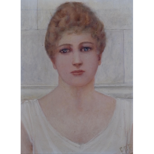 361 - **DESCRIPTION CHANGE** *Attributed to* F P Barraud (1856 - 1924), Classical portrait of a woman, sig... 