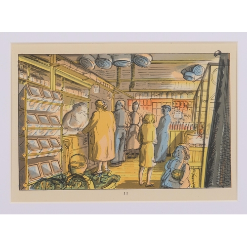 363 - Edward Bawden (1903 - 1989), a village store/the baker, colour lithograph, published by the Curwen P... 