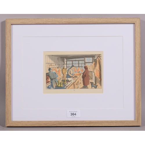 364 - Edward Bawden (1903 - 1989), the butcher/the tailor, colour lithograph, published by the Curwen Pres... 