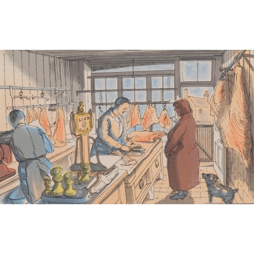 364 - Edward Bawden (1903 - 1989), the butcher/the tailor, colour lithograph, published by the Curwen Pres... 