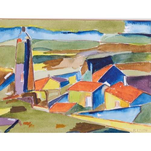 368 - Paulette Leith, abstract landscape, watercolour, signed, 18cm x 24cm, framed