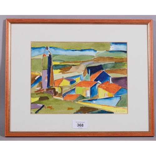 368 - Paulette Leith, abstract landscape, watercolour, signed, 18cm x 24cm, framed