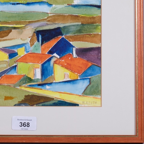 368 - Paulette Leith, abstract landscape, watercolour, signed, 18cm x 24cm, framed