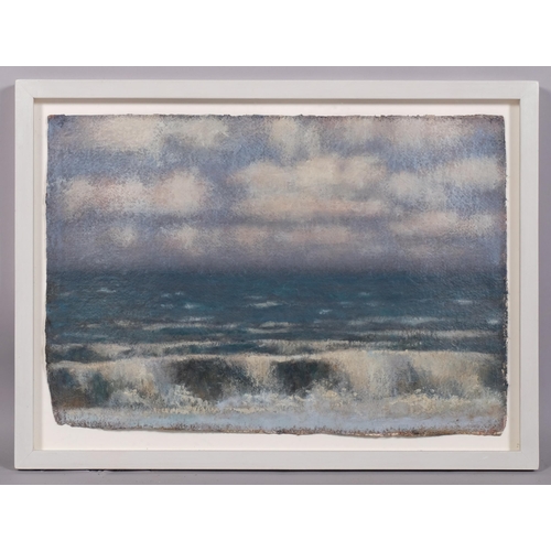 396 - Tobit Roche (born 1954), breaking wave St Leonards-on-Sea, signed verso, dated 2021, 34cm x 50cm, ca... 