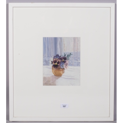 397 - C Tyler, still life spring flowers, oil on board, signed and dated '88, 23cm x 18cm, framed